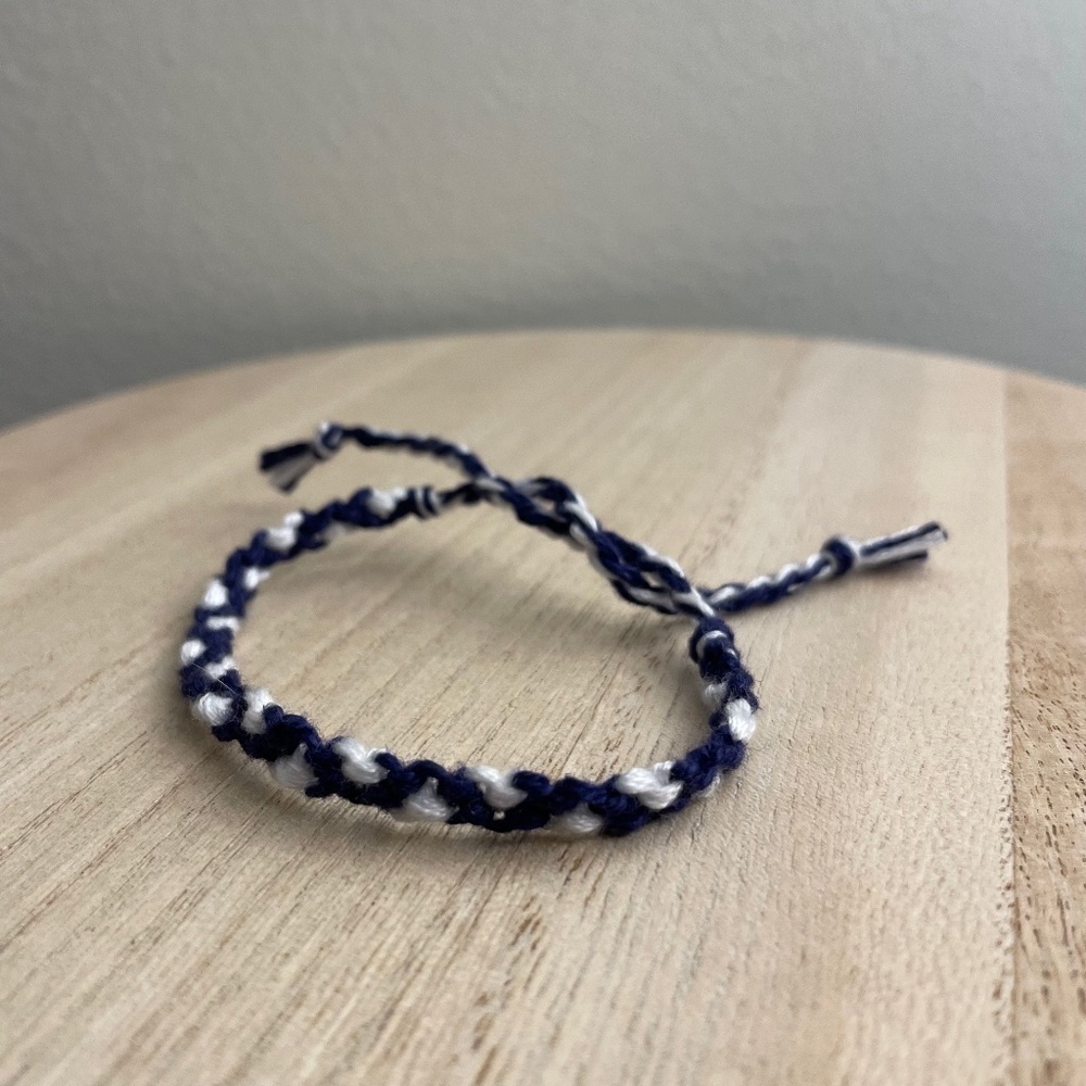Navy‎ White Woven Bracelet